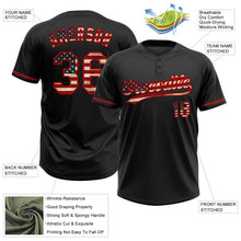 Laden Sie das Bild in den Galerie-Viewer, Uksn Individuelles Schwarz Vintage USA-Flagge-Rot Zweiknopf Unisex Softball-Trikot