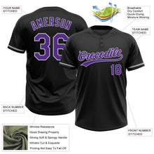 Laden Sie das Bild in den Galerie-Viewer, Uksn Individuelles Schwarz Violett-Grau Zweiknopf Unisex Softball-Trikot