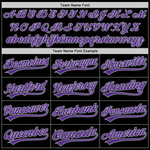 Laden Sie das Bild in den Galerie-Viewer, Uksn Individuelles Schwarz Violett-Grau Zweiknopf Unisex Softball-Trikot