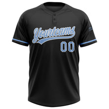 Laden Sie das Bild in den Galerie-Viewer, Uksn Individuelles Schwarz Hellblau-Weiß Zweiknopf Unisex Softball-Trikot