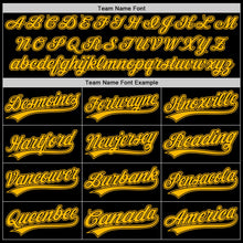 Laden Sie das Bild in den Galerie-Viewer, Uksn Individuelles Schwarz Gold Zweiknopf Unisex Softball-Trikot