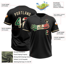 Laden Sie das Bild in den Galerie-Viewer, Uksn Individuelles Schwarz Vintage mexikanische Flagge-City-Creme Zweiknopf Unisex Softball-Trikot