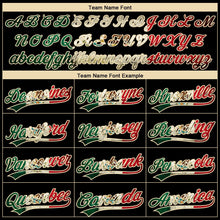 Laden Sie das Bild in den Galerie-Viewer, Uksn Individuelles Schwarz Vintage mexikanische Flagge-City-Creme Zweiknopf Unisex Softball-Trikot