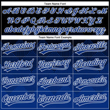 Laden Sie das Bild in den Galerie-Viewer, Uksn Individuelles Schwarz Royalblau-Weiß 3D-Farbverlauf-Quadratform Zweiknopf Unisex Softball-Trikot