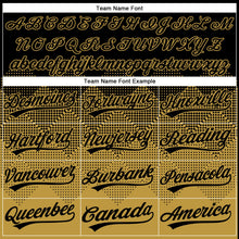 Laden Sie das Bild in den Galerie-Viewer, Uksn Individuelles Schwarz Altgold 3D-Farbverlauf-Quadratform Zweiknopf Unisex Softball-Trikot