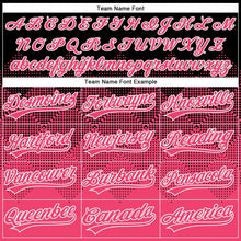 Laden Sie das Bild in den Galerie-Viewer, Uksn Individuelles Schwarz Neonpink-Weiß 3D-Farbverlauf-Quadratform Zweiknopf Unisex Softball-Trikot