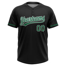 Laden Sie das Bild in den Galerie-Viewer, Uksn Individuelles Schwarz Kelly-Grün-Weiß Mexiko Zweiknopf Unisex Softball-Trikot
