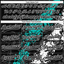 Laden Sie das Bild in den Galerie-Viewer, Uksn Individuelles Schwarz Aqua-Weiß Tropf-Spritzklecks gebrochene Textur Zweiknopf Unisex Softball-Trikot