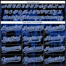 Laden Sie das Bild in den Galerie-Viewer, Uksn Individuelles Schwarz Royalblau-Weiß Tropf-Spritzfarbe Zweiknopf Unisex Softball-Trikot