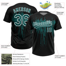Laden Sie das Bild in den Galerie-Viewer, Uksn Individuelles Schwarz Petrol-Weiß Tropf-Spritzfarbe Zweiknopf Unisex Softball-Trikot