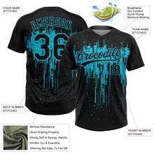 Laden Sie das Bild in den Galerie-Viewer, Uksn Individuelles Schwarz Lakes Blau Tropf-Spritzfarbe Zweiknopf Unisex Softball-Trikot