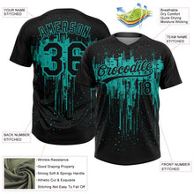 Laden Sie das Bild in den Galerie-Viewer, Uksn Individuelles Schwarz Aqua Tropf-Spritzfarbe Zweiknopf Unisex Softball-Trikot