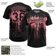 Laden Sie das Bild in den Galerie-Viewer, Uksn Individuelles Schwarz Mittelrosa Tropf-Spritzfarbe Zweiknopf Unisex Softball-Trikot