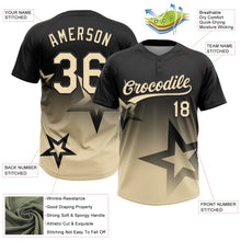 Laden Sie das Bild in den Galerie-Viewer, Uksn Individuelles Schwarz Creme Farbverlauf-Stil Funkelnder Stern Zweiknopf Unisex Softball-Trikot