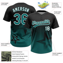 Laden Sie das Bild in den Galerie-Viewer, Uksn Individuelles Schwarz Petrol-Weiß Farbverlauf-Stil Funkelnder Stern Zweiknopf Unisex Softball-Trikot