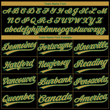Laden Sie das Bild in den Galerie-Viewer, Uksn Individuelles Schwarz Altgold-Kelly-Grün Boston City Edition Farbverlauf Zweiknopf Unisex Softball-Trikot