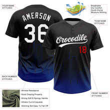Laden Sie das Bild in den Galerie-Viewer, Uksn Individuelles Schwarz Weiß Royalblau-Rot Los Angeles City Edition Farbverlauf Zweiknopf Unisex Softball-Trikot