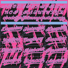 Laden Sie das Bild in den Galerie-Viewer, Uksn Individuelles Schwarz Pink-Hellblau Spritzklecks zerrissener scharfer Pinselstrich Zweiknopf Unisex Softball-Trikot