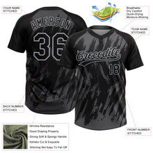 Laden Sie das Bild in den Galerie-Viewer, Uksn Individuelles Schwarz Stahlgrau-Grau Spritzklecks zerrissener scharfer Pinselstrich Zweiknopf Unisex Softball-Trikot