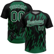 Laden Sie das Bild in den Galerie-Viewer, Uksn Individuelles Schwarz Kelly-Grün-Weiß Spritzklecks zerrissener scharfer Pinselstrich Zweiknopf Unisex Softball-Trikot