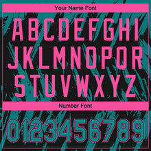Laden Sie das Bild in den Galerie-Viewer, Uksn Individuelles Schwarz Petrol-Pink Spritzklecks zerrissener scharfer Pinselstrich Zweiknopf Unisex Softball-Trikot