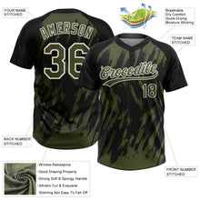 Laden Sie das Bild in den Galerie-Viewer, Uksn Individuelles Schwarz Oliv-Creme Spritzklecks zerrissener scharfer Pinselstrich Zweiknopf Unisex Softball-Trikot