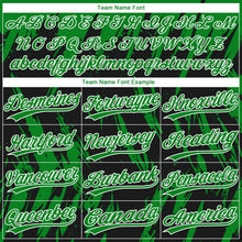 Laden Sie das Bild in den Galerie-Viewer, Uksn Individuelles Schwarz Grasgrün-Weiß Spritzklecks zerrissener scharfer Pinselstrich Zweiknopf Unisex Softball-Trikot