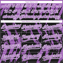 Laden Sie das Bild in den Galerie-Viewer, Uksn Individuelles Schwarz Mittelviolett-Weiß Spritzklecks zerrissener scharfer Pinselstrich Zweiknopf Unisex Softball-Trikot
