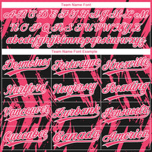 Laden Sie das Bild in den Galerie-Viewer, Uksn Individuelles Schwarz Neonpink-Weiß Spritzklecks zerrissener scharfer Pinselstrich Zweiknopf Unisex Softball-Trikot