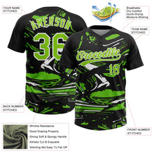 Laden Sie das Bild in den Galerie-Viewer, Uksn Individuelles Schwarz Aurora-Grün-Weiß Raglanärmel Abstrakt fließender Marmor Zweiknopf Unisex Softball-Trikot