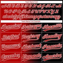 Laden Sie das Bild in den Galerie-Viewer, Uksn Individuelles Schwarz Rot-Weiß Farbverlauf Horizontaler Streifen Zweiknopf Unisex Softball-Trikot