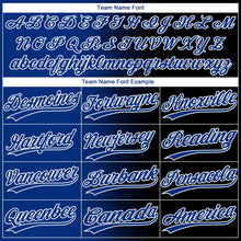 Laden Sie das Bild in den Galerie-Viewer, Uksn Individuelles Schwarz Royalblau-Weiß Farbverlauf Horizontaler Streifen Zweiknopf Unisex Softball-Trikot