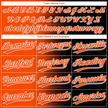 Laden Sie das Bild in den Galerie-Viewer, Uksn Individuelles Schwarz Orange-Weiß Farbverlauf Horizontaler Streifen Zweiknopf Unisex Softball-Trikot