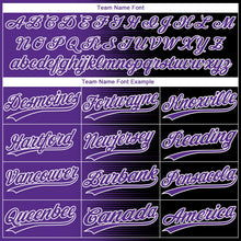Laden Sie das Bild in den Galerie-Viewer, Uksn Individuelles Schwarz Violett-Weiß Farbverlauf Horizontaler Streifen Zweiknopf Unisex Softball-Trikot