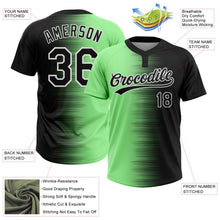 Laden Sie das Bild in den Galerie-Viewer, Uksn Individuelles Schwarz Erbsengrün-Weiß Farbverlauf Horizontaler Streifen Zweiknopf Unisex Softball-Trikot