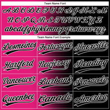 Laden Sie das Bild in den Galerie-Viewer, Uksn Individuelles Schwarz Hot Pink-Weiß Farbverlauf Horizontaler Streifen Zweiknopf Unisex Softball-Trikot