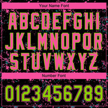 Laden Sie das Bild in den Galerie-Viewer, Uksn Individuelles Schwarz Neongrün-Pink Abstrakt zersplitterter Farbspritzer Zweiknopf Unisex Softball-Trikot