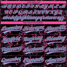 Laden Sie das Bild in den Galerie-Viewer, Uksn Individuelles Schwarz Hellblau-Pink Abstrakt zersplitterter Farbspritzer Zweiknopf Unisex Softball-Trikot