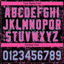 Laden Sie das Bild in den Galerie-Viewer, Uksn Individuelles Schwarz Hellblau-Pink Abstrakt zersplitterter Farbspritzer Zweiknopf Unisex Softball-Trikot