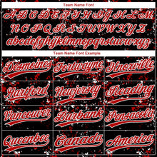 Laden Sie das Bild in den Galerie-Viewer, Uksn Individuelles Schwarz Rot-Weiß Abstrakt zersplitterter Farbspritzer Zweiknopf Unisex Softball-Trikot