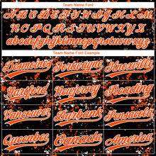 Laden Sie das Bild in den Galerie-Viewer, Uksn Individuelles Schwarz Orange-Weiß Abstrakt zersplitterter Farbspritzer Zweiknopf Unisex Softball-Trikot