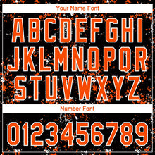 Laden Sie das Bild in den Galerie-Viewer, Uksn Individuelles Schwarz Orange-Weiß Abstrakt zersplitterter Farbspritzer Zweiknopf Unisex Softball-Trikot