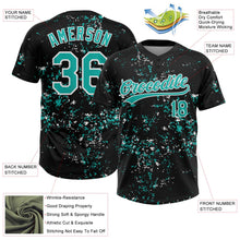 Laden Sie das Bild in den Galerie-Viewer, Uksn Individuelles Schwarz Aqua-Weiß Abstrakt zersplitterter Farbspritzer Zweiknopf Unisex Softball-Trikot