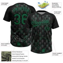 Laden Sie das Bild in den Galerie-Viewer, Uksn Individuelles Schwarz Kelly-Grün-Grau Raglanärmel Neon-Blitz-Craquele Zweiknopf Unisex Softball-Trikot