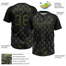 Laden Sie das Bild in den Galerie-Viewer, Uksn Individuelles Schwarz Oliv-Grau Raglanärmel Neon-Blitz-Craquele Zweiknopf Unisex Softball-Trikot