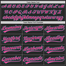 Laden Sie das Bild in den Galerie-Viewer, Uksn Individuelles Schwarz Pink-Petrol Raglanärmel Streifen Zweiknopf Unisex Softball-Trikot