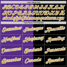 Laden Sie das Bild in den Galerie-Viewer, Uksn Individuelles Schwarz Altgold-Violett Split Fashion Funktions-T-Shirt