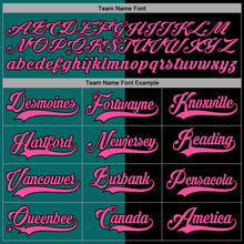 Laden Sie das Bild in den Galerie-Viewer, Uksn Individuelles Schwarz Pink-Petrol Split-Fashion Eishockey-Trikot mit Schnürkragen