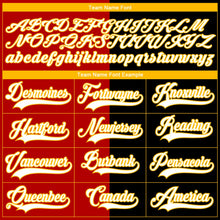 Laden Sie das Bild in den Galerie-Viewer, Uksn Individuelles Schwarz Weiß Rot-Gold Split-Fashion Eishockey-Trikot mit Schnürkragen