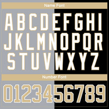 Laden Sie das Bild in den Galerie-Viewer, Uksn Individuelles Schwarz Vegas-Gold Grau-Weiß Split-Fashion Eishockey-Trikot mit Schnürkragen